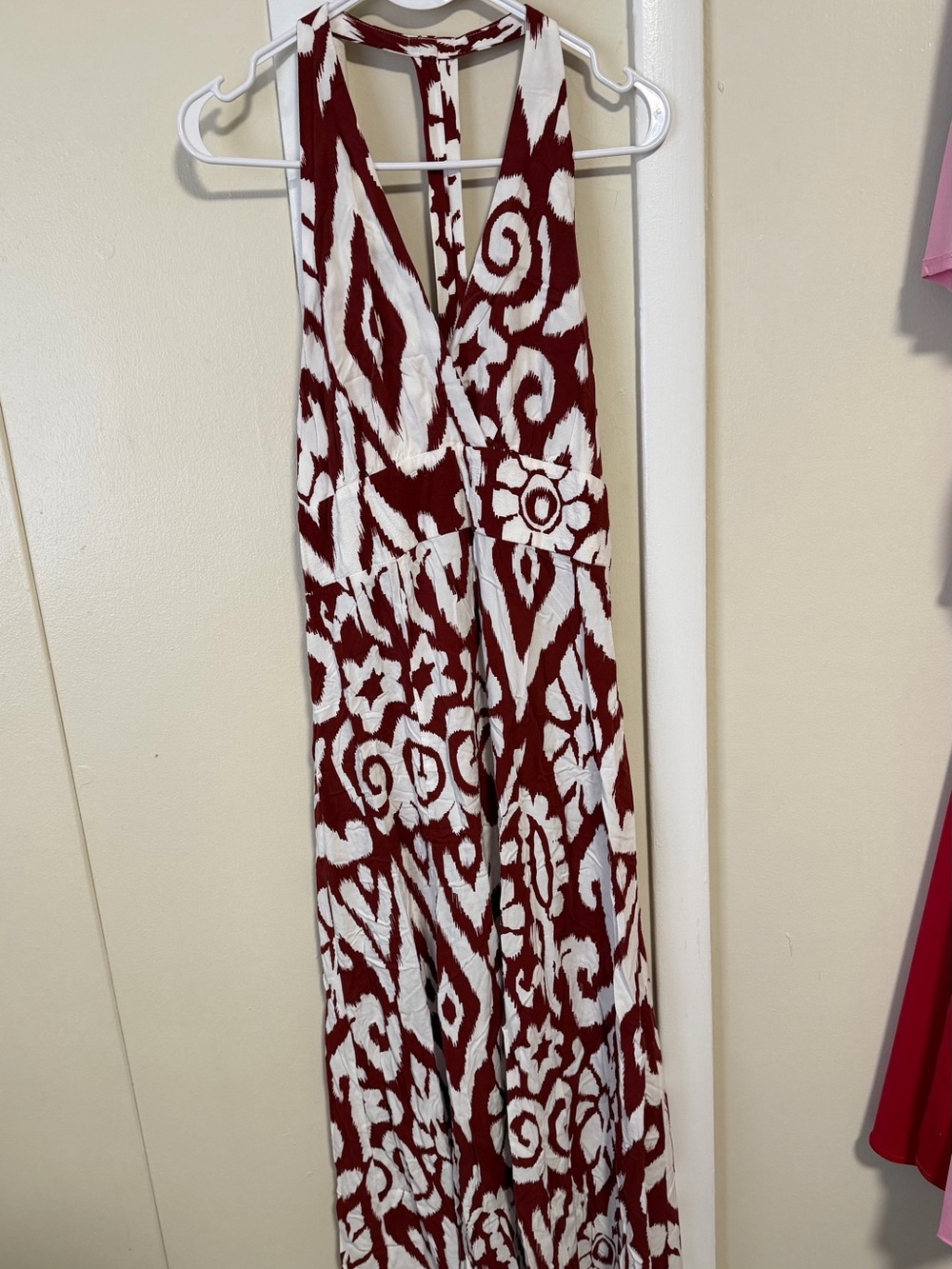 STATE Rust and White Patterned Dress